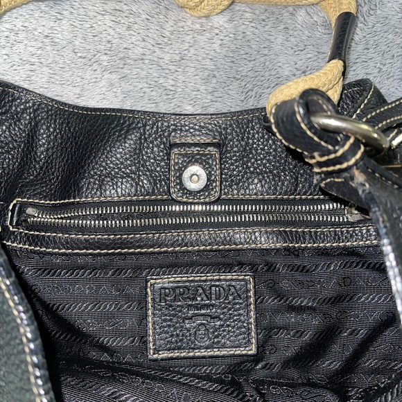 Authentic PRADA Vitello Daino Black Rope Knot Hobo - Picture 10 of 14